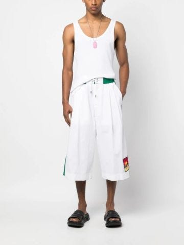White bermuda shorts with applique