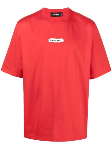T-shirt rossa a maniche corte con logo