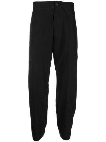 Pantaloni affusolati neri con banda logo laterale