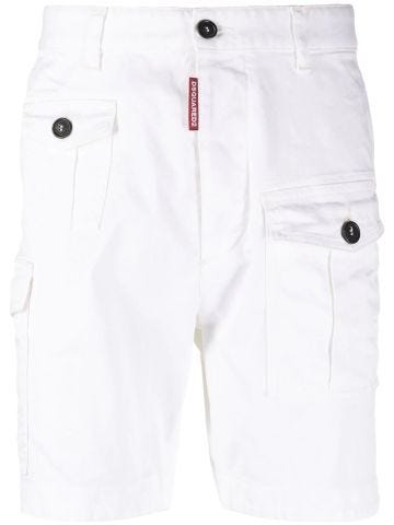White denim chino bermuda shorts