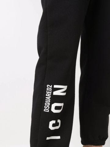 Pantaloni neri sportivi con stampa logo