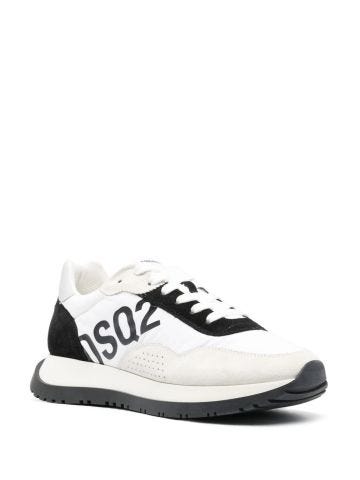 Two-tone sneakers with logo