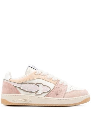 Sneakers E.J. Rocket basse rosa e bianche