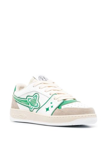 Sneakers bianche EJ Planet Low con logo verde