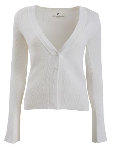 White cardigan with 2 buttons
