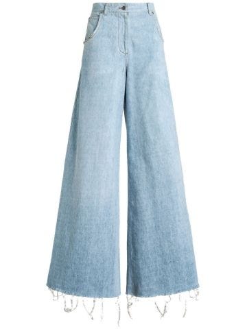 Light blue wide-leg jeans