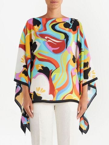 Blusa con stampa multicolore astratta
