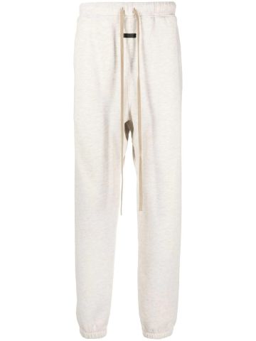 White sports trousers with drawstring