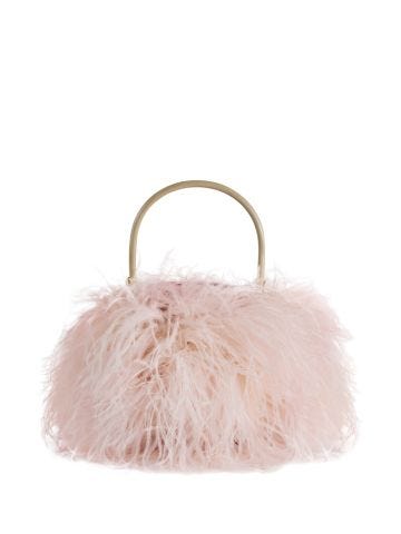 Teewty bucket bag with pink feathers