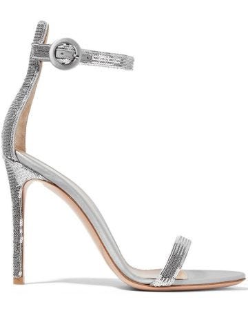 Portofino silver sandal with sequins