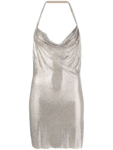 Short dress with silver American neckline