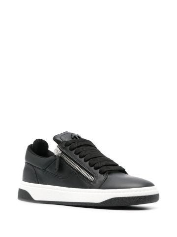 Black sneakers with zipper