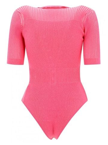 Le Yauco pink bodysuit with short sleeves