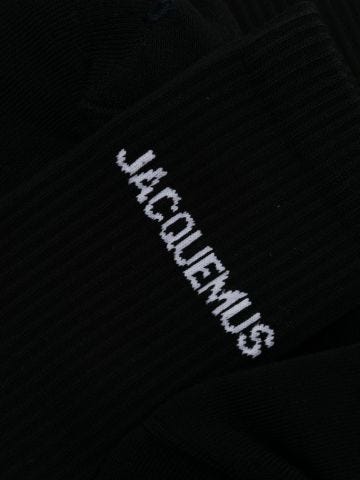 Black ribbed Les chaussettes Jacquemus socks