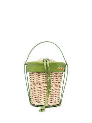 Green raffia bucket bag Le panier Seau