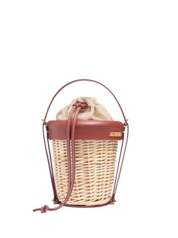 Le panier Seau brown raffia bucket bag
