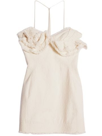 White fringed mini dress La robe Artichaut courte