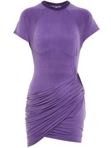 La robe Espelho purple draped mini dress with cut-out