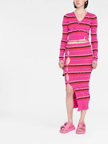 Multicoloured La jupe maille Concha striped midi skirt
