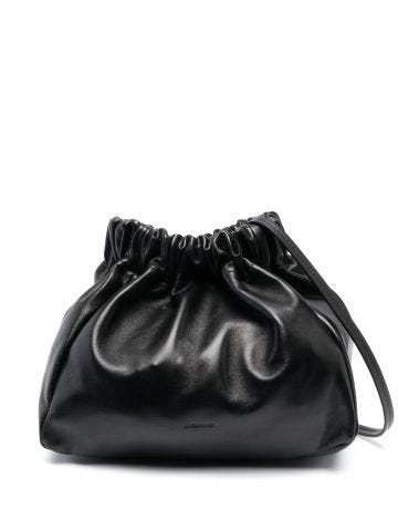 Black drawstring shoulder bag