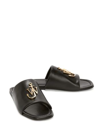Black sandals slides with JW Anchor applique