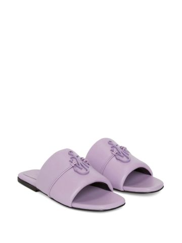 Lilac slide sandals with JW Anchor appliqué