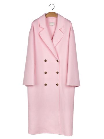 Pink double-breasted coat