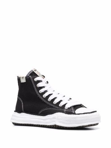 Black high trainers with laces