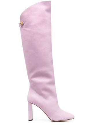 Lilac Adriana boots with gold clip
