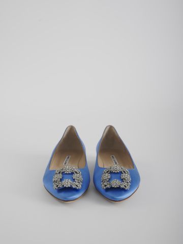 Hangsi Lanza blue satin ballet shoes