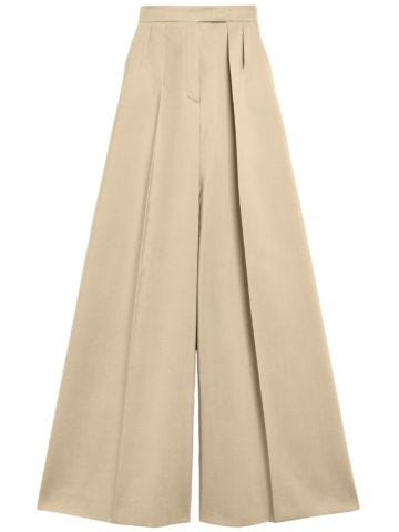 Beige tailored trousers with pleats