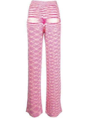 Pink knitted patterned trousers