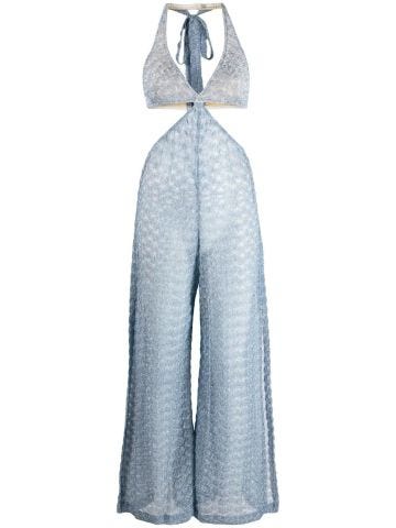 Light blue sleeveless cover-up with cut-out detail