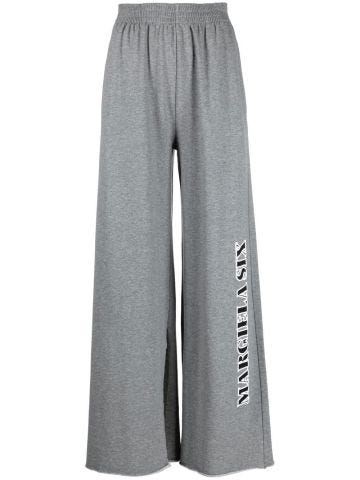 Wide-leg grey tracksuit trousers