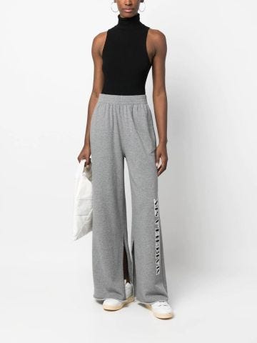 Wide-leg grey tracksuit trousers
