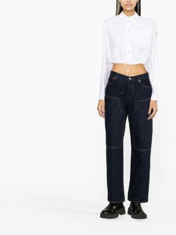 White crop shirt with buttons
