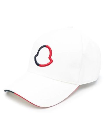 White embossed logo baseball cap