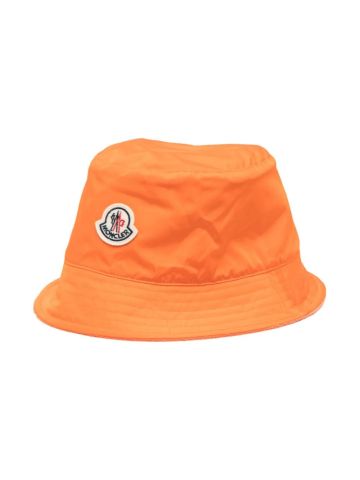 Reversible orange bucket hat