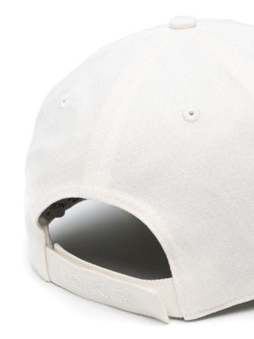 White baseball cap with logo application