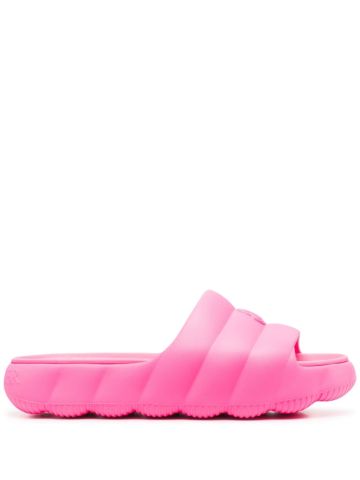 Pink Lilo quilted slide sandals
