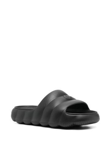 Black quilted sandals slides Lilo