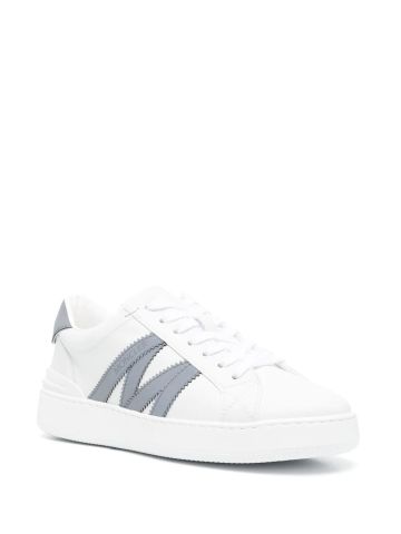 White sneakers with gray applique