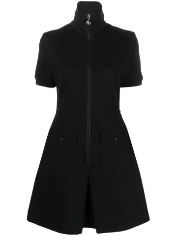 Black zipper short dress