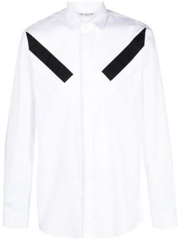 Camicia bianca con bande nere