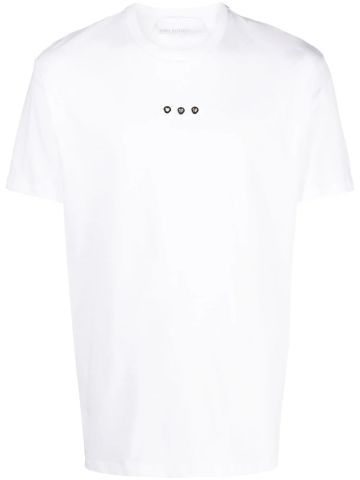 T-shirt bianca con occhielli metallici