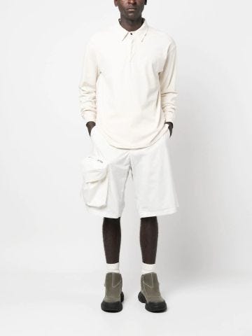 White shorts with cargo pockets