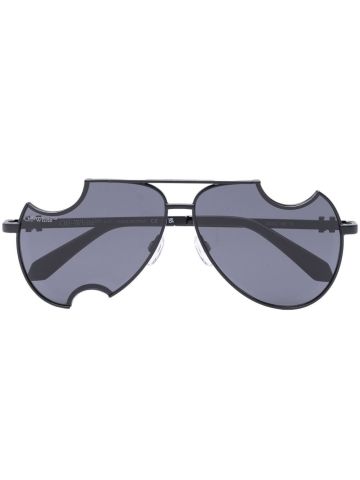 Dallas black sunglasses with cut-out detail