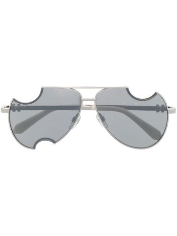 Dallas Silver sunglasses with cut-out detail
