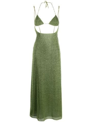 Green halter neck dress