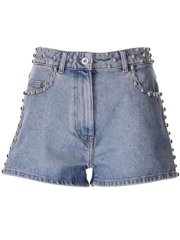 Shorts in denim con borchie